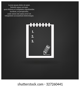 tablet with paper. icon. vector design