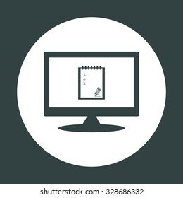 tablet with paper. icon. vector design