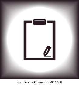 tablet with paper. icon. vector design