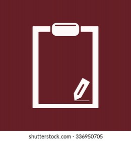 tablet with paper. icon. vector design