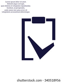 tablet with paper. icon. vector design