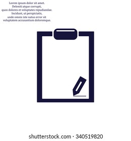 tablet with paper. icon. vector design