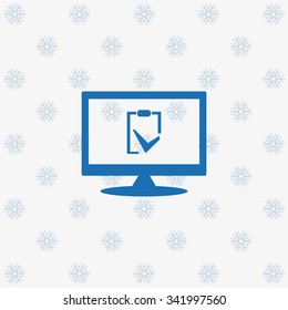 tablet with paper. icon. vector design