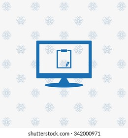 tablet with paper. icon. vector design