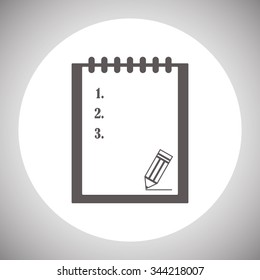 tablet with paper. icon. vector design