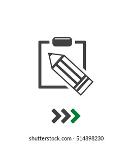 Tablet with Paper Icon Vector flat design style