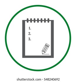 Tablet with Paper Icon Vector flat design style