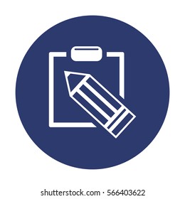 Tablet with Paper Icon Vector flat design style