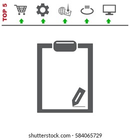 Tablet with Paper Icon Vector flat design style