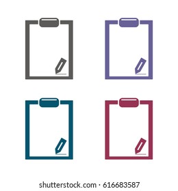 Tablet with Paper Icon Vector flat design style