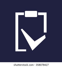 tablet with paper icon, vector illustration. Flat design style