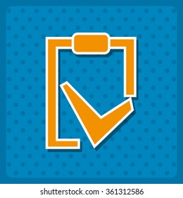 tablet with paper icon, vector illustration. Flat design style