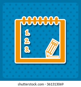 tablet with paper icon, vector illustration. Modern design. Flat design style