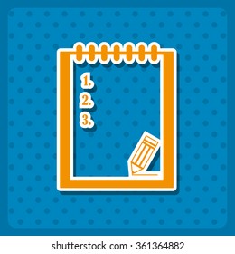 tablet with paper icon, vector illustration. Flat design style