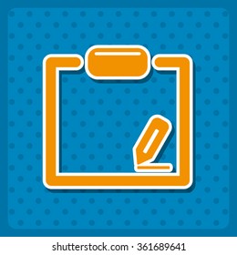 tablet with paper icon, vector illustration. Modern design. Flat design style