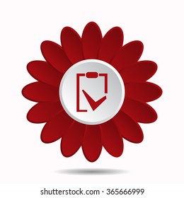 tablet with paper icon, vector illustration. Flat design style