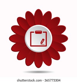 tablet with paper icon, vector illustration. Modern design. Flat design style, flower icon