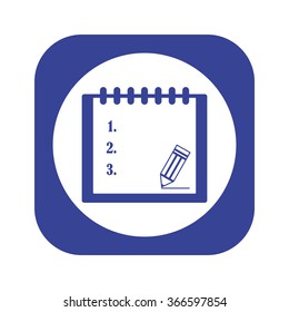 tablet with paper icon, vector illustration. Modern design. Flat design style