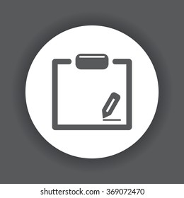 tablet with paper icon, vector illustration. Modern design. Flat design style