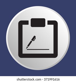 tablet with paper icon, vector illustration. Flat design style