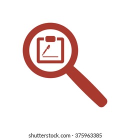 tablet with paper icon, vector illustration. Flat design  