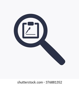 tablet with paper icon, vector illustration. Flat design  