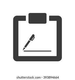 tablet with paper icon, vector illustration. Flat design style