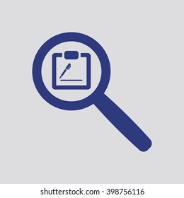 tablet with paper icon, vector illustration. Flat design style