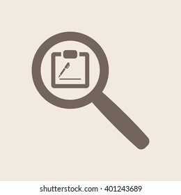 tablet with paper icon, vector illustration. Flat design style