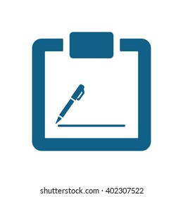 tablet with paper icon, vector illustration. Flat design style