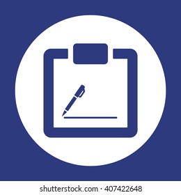 tablet with paper icon, vector illustration. Flat design style