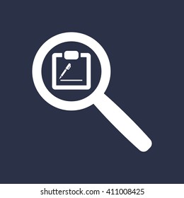 tablet with paper icon, vector illustration. Flat design style