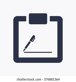 tablet with paper icon, vector illustration.Flat design  