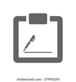 tablet with paper icon, vector illustration.Flat design style