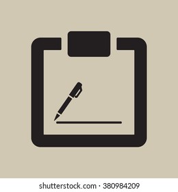 tablet with paper icon, vector illustration.Flat design style