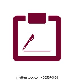 tablet with paper icon, vector illustration.Flat design style