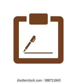 tablet with paper icon, vector illustration.Flat design style