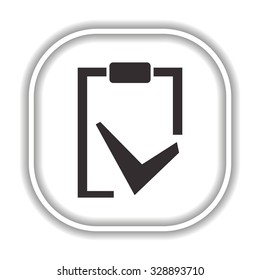 tablet with paper.  Modern design flat style icon