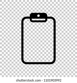 Tablet with paper. On transparent background.