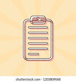 tablet, paper with text. Vintage retro typography with offset printing effect. Dots poster with comics pop art background