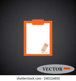 tablet with paper ,  vector, EPS 10