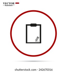 tablet with paper, vector illustration, EPS 10