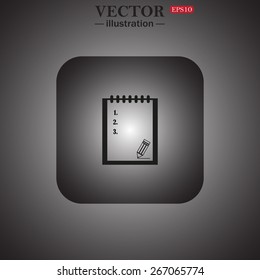 tablet with paper, web icon. vector design