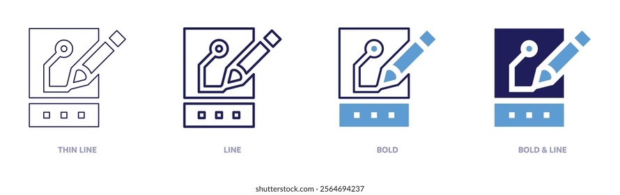 Tablet partnerships icon in 4 different styles. Thin Line, Line, Bold, and Bold Line. Duotone style. Editable stroke.