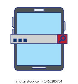 Tablet with password bar symbol vector illustration graphic design