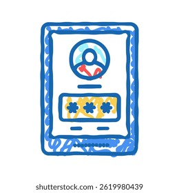 tablet password doodle icon sketch vector. tablet password sign. isolated symbol illustration