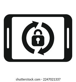Tablet password recovery icon simple vector. Account page. Internet screen
