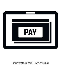 Tablet pay digital wallet icon. Simple illustration of tablet pay digital wallet vector icon for web design isolated on white background
