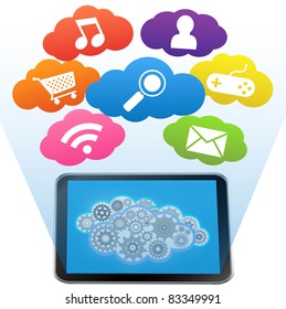 tablet pc apps on a white background