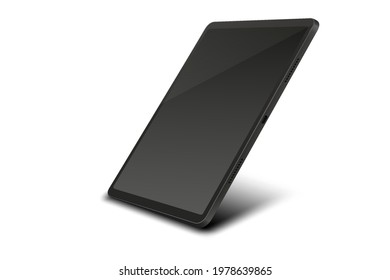 Tablet pc computer with black screen isolated on white background. Vector illustration. EPS10.